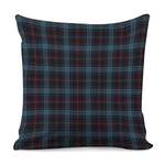 Dark Blue Tartan Pattern Print Pillow Cover