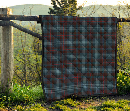 Dark Blue Tartan Pattern Print Quilt
