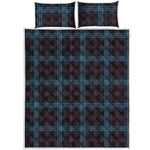 Dark Blue Tartan Pattern Print Quilt Bed Set