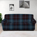 Dark Blue Tartan Pattern Print Sofa Cover
