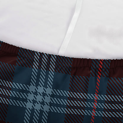 Dark Blue Tartan Pattern Print Sofa Cover