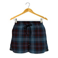 Dark Blue Tartan Pattern Print Women's Shorts