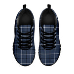 Dark Blue Tattersall Pattern Print Black Sneakers