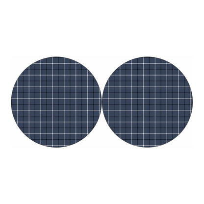 Dark Blue Tattersall Pattern Print Car Coasters
