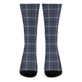 Dark Blue Tattersall Pattern Print Crew Socks