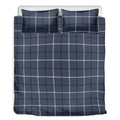 Dark Blue Tattersall Pattern Print Duvet Cover Bedding Set