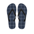Dark Blue Tattersall Pattern Print Flip Flops