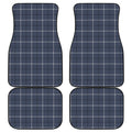 Dark Blue Tattersall Pattern Print Front and Back Car Floor Mats