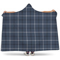 Dark Blue Tattersall Pattern Print Hooded Blanket