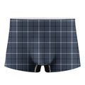 Dark Blue Tattersall Pattern Print Men's Boxer Briefs