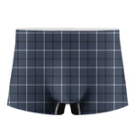 Dark Blue Tattersall Pattern Print Men's Boxer Briefs