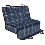 Dark Blue Tattersall Pattern Print Pet Car Back Seat Cover