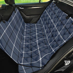 Dark Blue Tattersall Pattern Print Pet Car Back Seat Cover