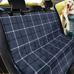 Dark Blue Tattersall Pattern Print Pet Car Back Seat Cover