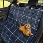 Dark Blue Tattersall Pattern Print Pet Car Back Seat Cover
