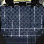 Dark Blue Tattersall Pattern Print Pet Car Back Seat Cover