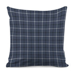 Dark Blue Tattersall Pattern Print Pillow Cover