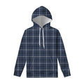 Dark Blue Tattersall Pattern Print Pullover Hoodie
