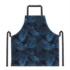 Dark Blue Tropical Leaf Pattern Print Apron