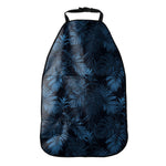 Dark Blue Tropical Leaf Pattern Print Car Seat Organizers