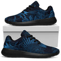 Dark Blue Tropical Leaf Pattern Print Walking Shoes