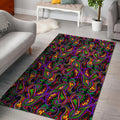 Dark Bohemian Paisley Pattern Print Floor Mat