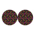 Dark Bohemian Paisley Pattern Print Car Coasters
