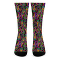 Dark Bohemian Paisley Pattern Print Crew Socks