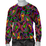 Dark Bohemian Paisley Pattern Print Men's Crewneck Sweatshirt GearFrost