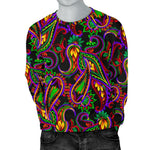 Dark Bohemian Paisley Pattern Print Men's Crewneck Sweatshirt GearFrost