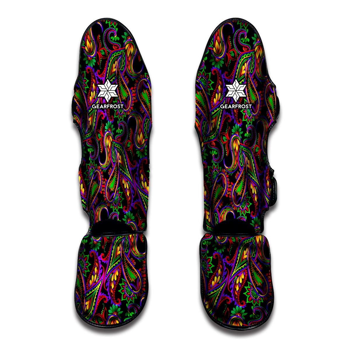Dark Bohemian Paisley Pattern Print Muay Thai Shin Guard
