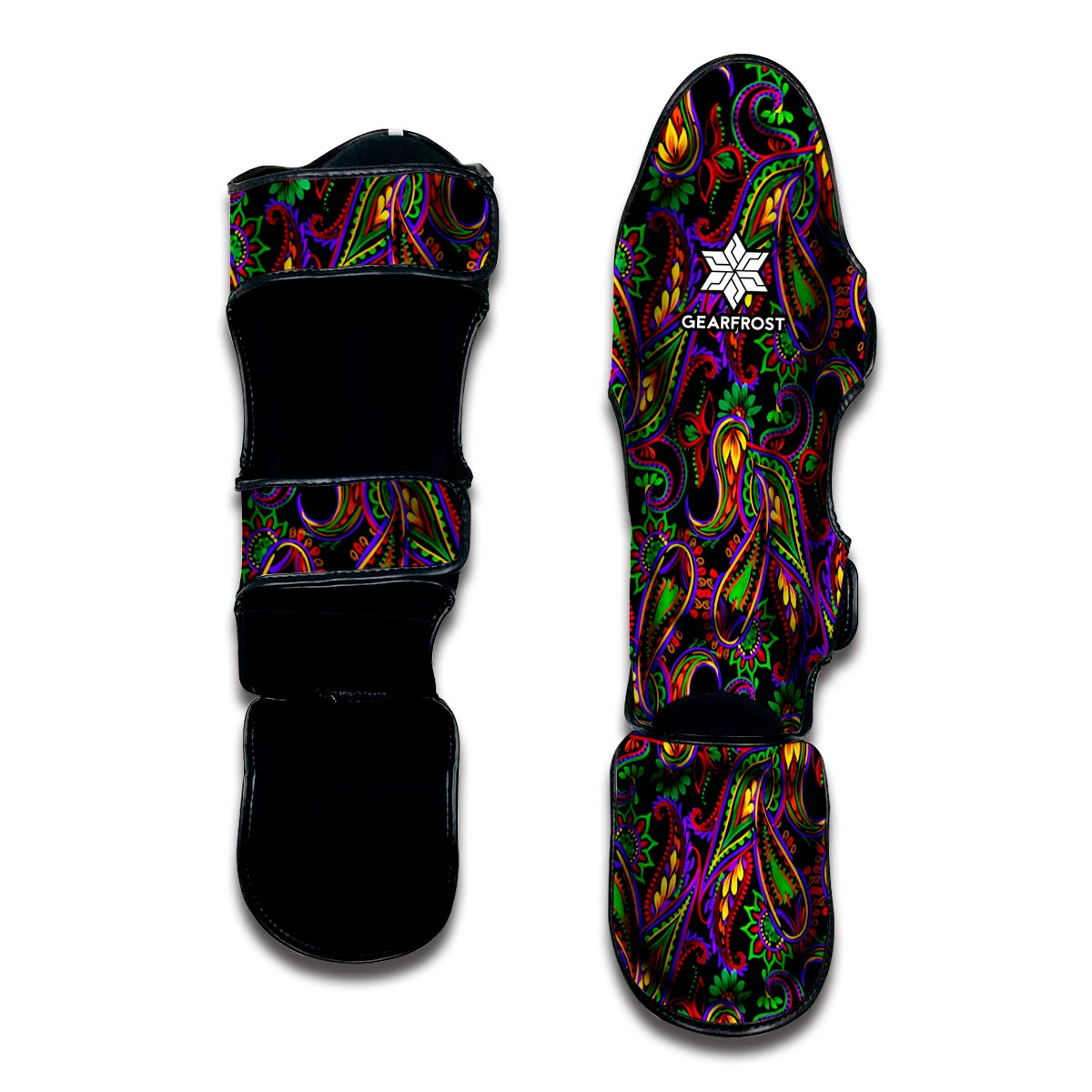 Dark Bohemian Paisley Pattern Print Muay Thai Shin Guard