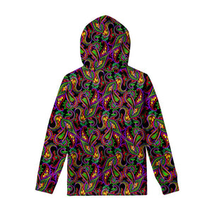 Dark Bohemian Paisley Pattern Print Pullover Hoodie