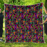 Dark Bohemian Paisley Pattern Print Quilt