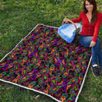 Dark Bohemian Paisley Pattern Print Quilt