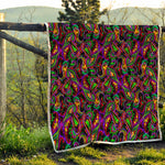 Dark Bohemian Paisley Pattern Print Quilt