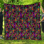 Dark Bohemian Paisley Pattern Print Quilt