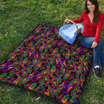 Dark Bohemian Paisley Pattern Print Quilt