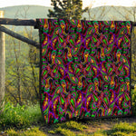 Dark Bohemian Paisley Pattern Print Quilt