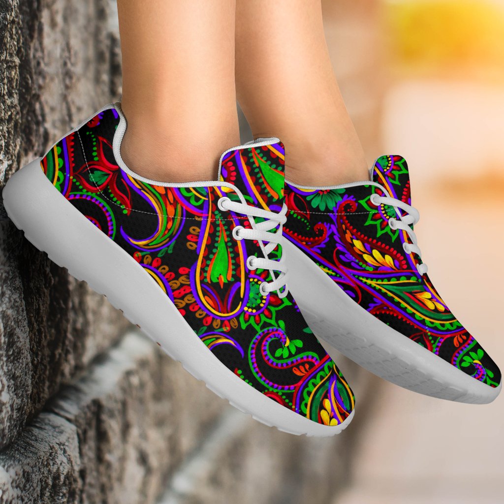 Dark Bohemian Paisley Pattern Print Sport Shoes GearFrost