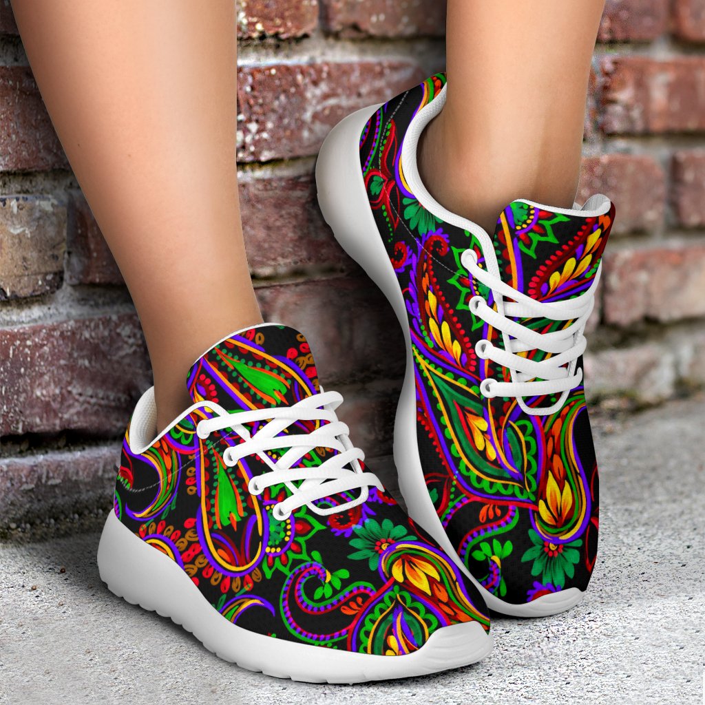 Dark Bohemian Paisley Pattern Print Sport Shoes GearFrost