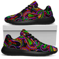 Dark Bohemian Paisley Pattern Print Walking Shoes