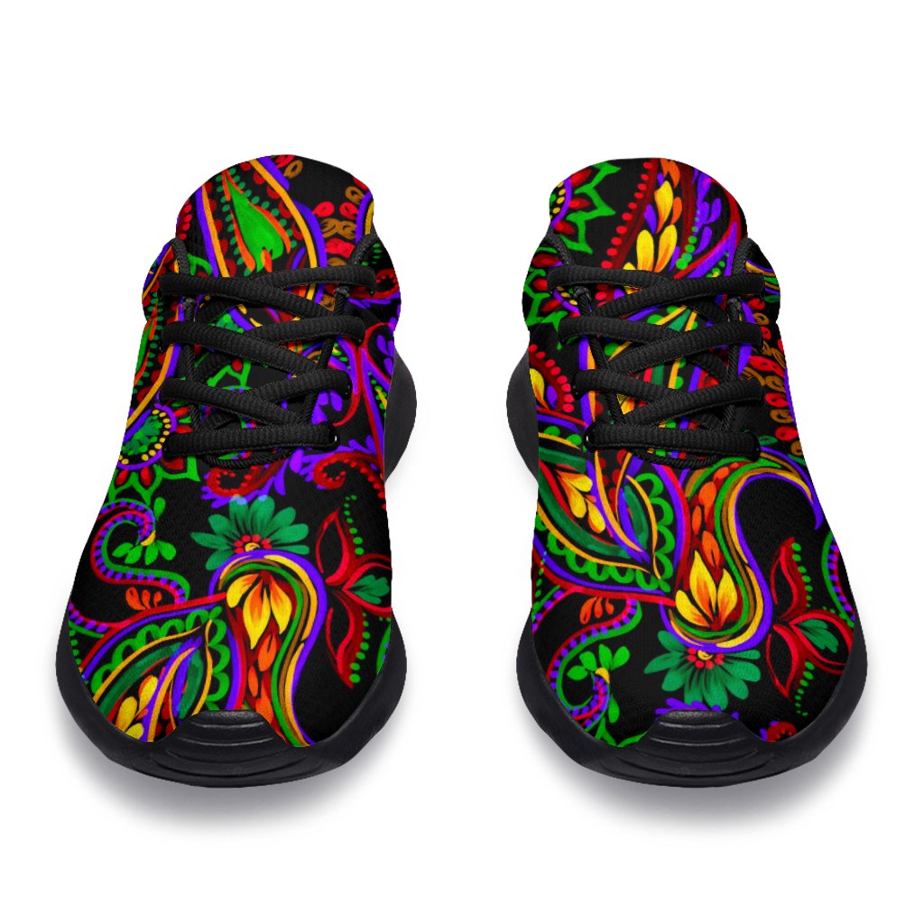 Dark Bohemian Paisley Pattern Print Sport Shoes GearFrost