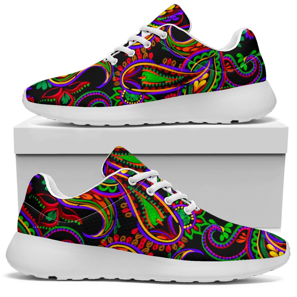 Dark Bohemian Paisley Pattern Print Sport Shoes GearFrost