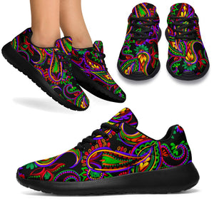 Dark Bohemian Paisley Pattern Print Sport Shoes GearFrost