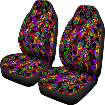 Dark Bohemian Paisley Pattern Print Universal Fit Car Seat Covers