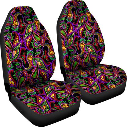 Dark Bohemian Paisley Pattern Print Universal Fit Car Seat Covers