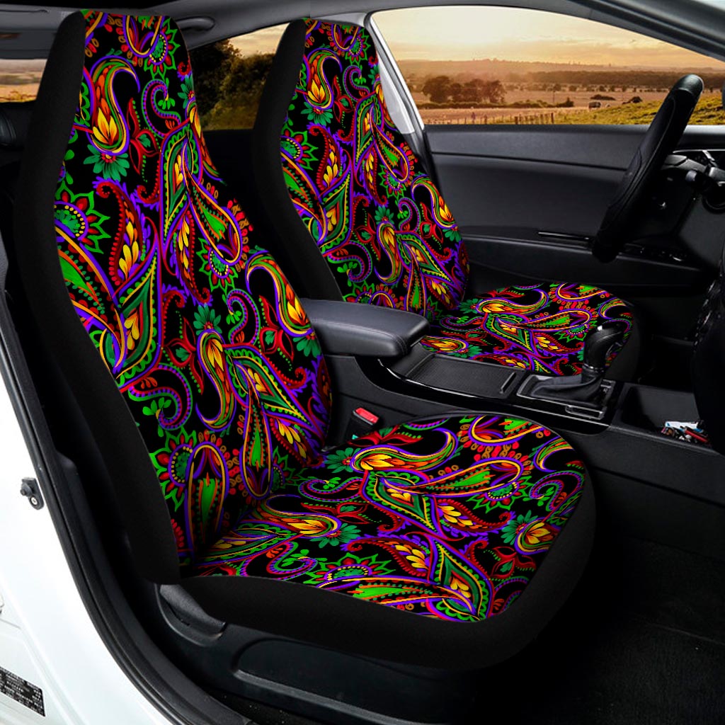 Dark Bohemian Paisley Pattern Print Universal Fit Car Seat Covers