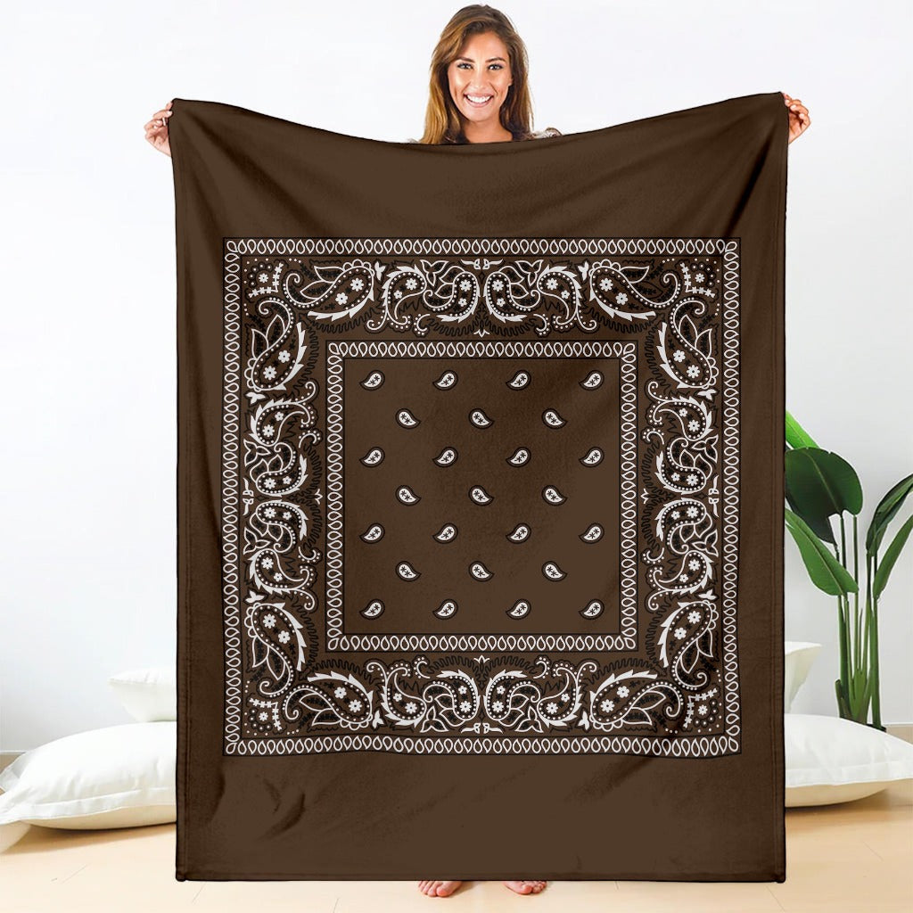 Dark Brown Bandana Blanket
