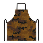 Dark Brown Camouflage Print Apron